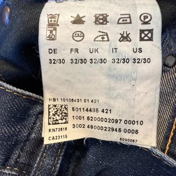 Boss Hugo Boss Jeans Mens Size 32 Button Fly Straight Leg Cotton Linen Blend - Picture 14 of 16